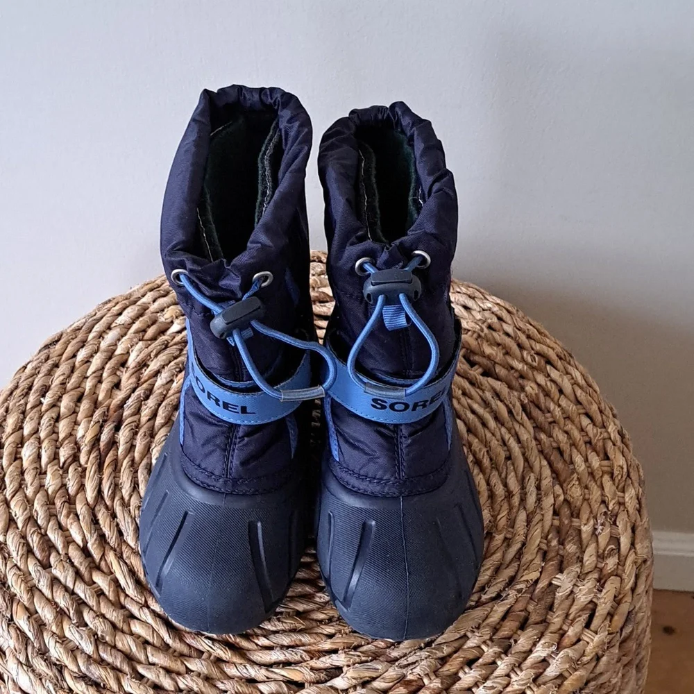 Sorel Youth Snow‎ Flurry Navy/Black Winter Waterproof/Insulated Boots 11
